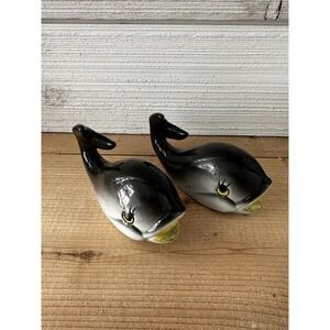 Vintage Whale Salt And Pepper Shakers